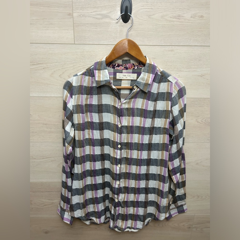 Anthropologie Isabella Sinclair Plaid Button Up, Xtra Small